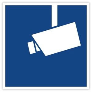 Pegatina signo de información "videovigilancia" aviso DS-GVO ISO 7010 azul | 5-30 cm - Imagen 1 de 1