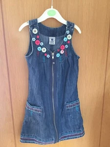 Girls Pumpkin Patch Denim Sleeveless Full Zip Dress Size 5 115cm Height 5629 - Picture 1 of 6