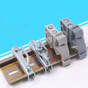 DIN C45 Rail Terminal Connector Block End Brackets 35mm E-UK Single Double layer - Bild 1 von 11
