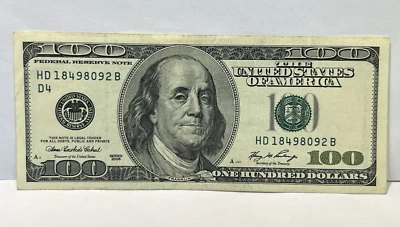 Series 2006  ~ US One Hundred Dollar Bill $100 ~ Cleveland ~ HD 18498092 B - Image 1 of 3
