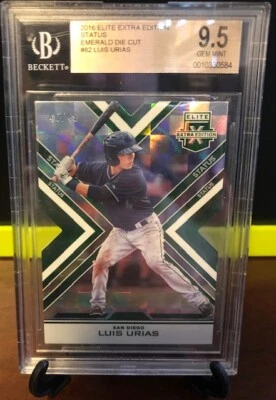 2016 Panini Elite Extra Edition Status Luis Urias Emerald Die Cut Parallel /49 - Image 1 of 2