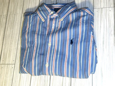 POLO RALPH LAUREN STRIPED SHIRT BLUE MULTI YOUTH TODDLER BOYS 4 4T - Image 1 of 4