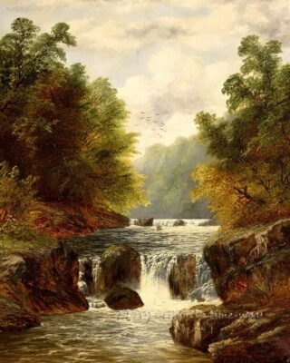 Valley creek scenery Landscape Oil painting Art Giclee Printed on Canvas P1421