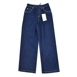 New dark blue elastic waist 164 cm girl wide jeans Zara - Picture 1 of 9
