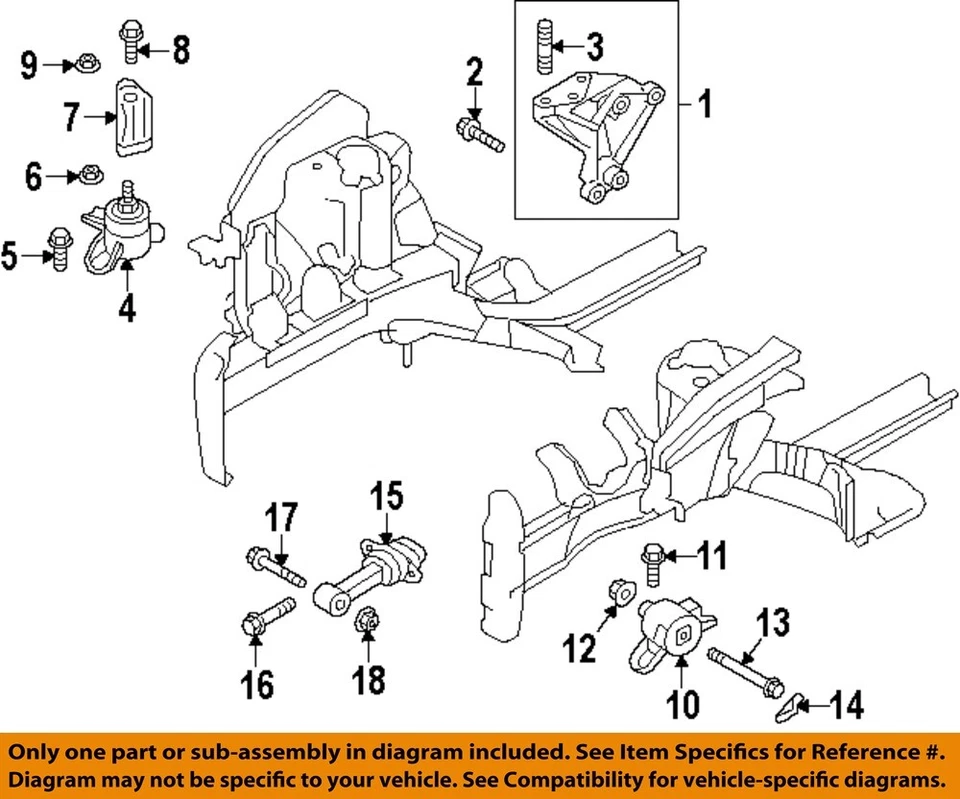 HYUNDAI OEM 12-17 Accent Engine Trans Mounting-Front Mount 218102V500 - Image 1 of 1