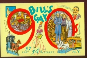 NUEVA YORK CIUDAD NY BILL'S GAY 90'S CAFÉ E 54 CALLE POSTAL VINTAGE 080921 Q - Imagen 1 de 2