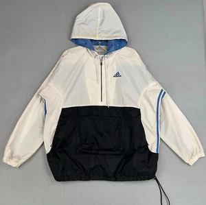 Vintage Adidas Jacket Mens XL Colorblock Full Zip Hooded Anorak Windbreaker 90s - Picture 1 of 16