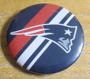 New England Patriots 2" Round Metal Logo Pin WinCraft NFL Football - Picture 1 of 2