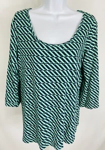Camisa para mujer Vineyard Vines manga larga cuello redondo verde azul ondas logotipo talla M - Imagen 1 de 6