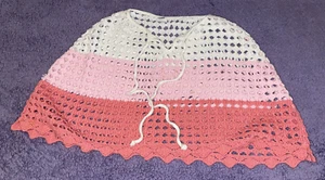 VTG Trousers Up Kids Girls Pink White Poncho Size Large Preowned Good Condition - Picture 1 of 3