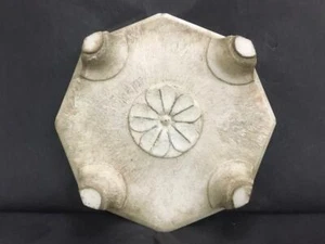 RARE OLD VINTAGE WHITE ITALIAN MARBLE BASE HINDU GOD FIGURE TABLE BAJORD STAND - Picture 1 of 11