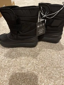 The children’s place black snow boots size 12 youth Retail $49.95 - Picture 1 of 5