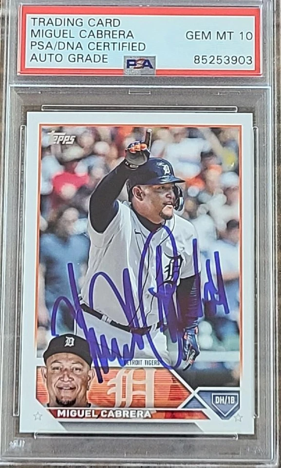 MIGUEL CABRERA SIGNED 2023 TOPPS #24 TIGERS PSA DNA GEM MINT 10 - Image 1 of 1
