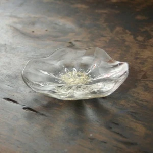 Tsune Japan Handmade Glass Ripple Small Plate - Japanese Artisan Wave Dish - Picture 1 of 19