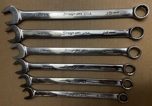 Snap On SOEXM 12-Point Metric Flank Drive Wrench Set 6 Pieces 10MM Thru 15MM - Picture 1 of 2
