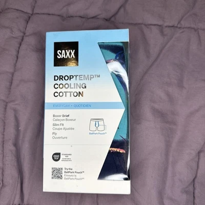 Nuevo con etiquetas Calzoncillo Boxer de Algodón Enfriamiento SAXX DropTemp Azul M para Hombre  Foto 1 de 4