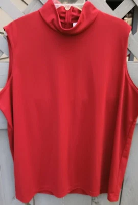 Blusa túnica sin mangas KL Concepts Kathy Landau roja cuello alto talla 2X  Foto 1 de 4