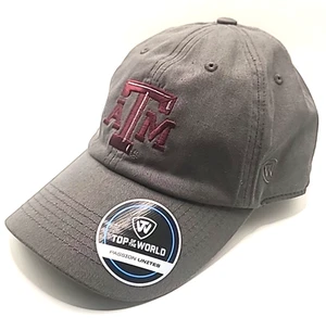 Texas A&M Aggies Gray Fitted Hat Top Of The World Cap Embroidered NEW Tags - Picture 1 of 19