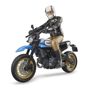 BRUDER, DUCATI SCRAMBLER Bianco/oro con carattere, 1/16,  BRU63051 - Immagine 1 di 3