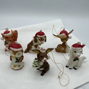 Set of Six Mid Century Forest Friends Christmas Tree Ornaments - Picture 1 of 23