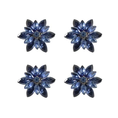 4 Pcs Sliver Rhinestone Buttons Crystal Embellishments Sew on for Clothing - Image 1 of 4