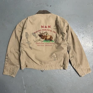 Vintage 90s J97 Carhartt Detroit Jacket Tan Brown Large - Bild 1 von 7