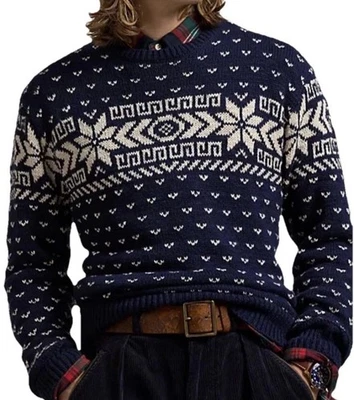 Suéter Polo Ralph Lauren Mezcla Cachemira Copo de Nieve Hombres 2XL Azul Marino Cuello Redondo 248 Nuevo con Etiquetas Foto 1 de 3