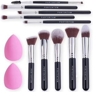 Set Pennelli Make up 10 + 2 Premium Synthetic Pennelli Trucco per Fondazione Cip - Foto 1 di 12