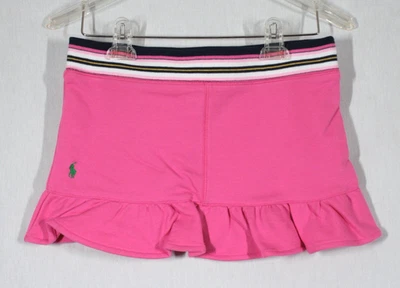 RALPH LAUREN GIRLS SKORT SIZE 12/14 LARGE PINK WITH STRIPED WAIST NEW WITH TAG - Image 1 of 4