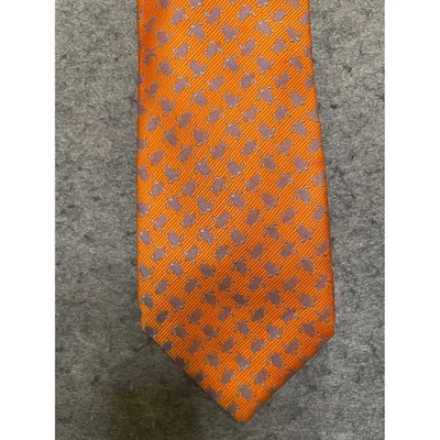Corbata de seda con estampado de tortuga naranja Haines & Bonner of London Foto 1 de 4