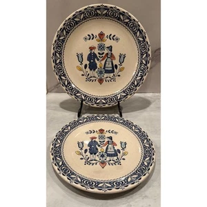 Set 2 Johnson Bros Old Granite Staffordshire Hearts & Flowers Plates 8” and 10” - Picture 1 of 7