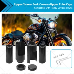Upper/Lower Front Fork Covers Cap Suitable for Harley Davidson Dyna 06-17 - Picture 1 of 7