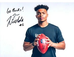 Justin Fields Signed 8x11 Comes with a Certificate of Authenticity Go Bucks - Bild 1 von 3