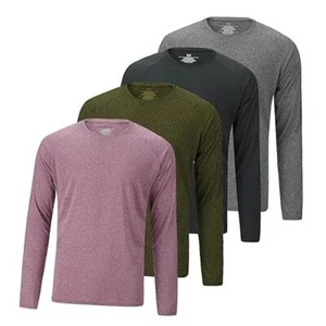 4 Pack Men's Dry Fit T Shirts Athletic Running Gym Workout Long X-Large D03 - Picture 1 of 6