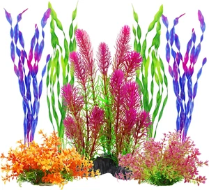 Artificial Aquarium Plants, Plastic Fish Tank Plants for Aquarium Decorations, P - Picture 1 of 12