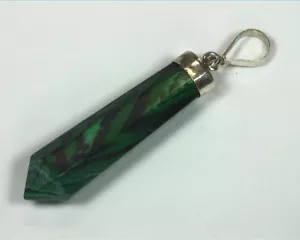 Colgante de cristal de plata de ley de malaquita PSS, 1043 - Imagen 1 de 7