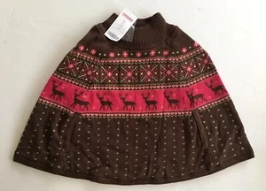 NWT Gymboree Tyrolean Lure 3-4 Reindeer Fair Isle Capelet Sweater Poncho Cape - Picture 1 of 1