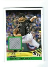 Jonathan Gray 2018 Donruss Retro 1984 Jersey #R84-JG Rockies #d 55/99
