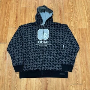 AND1 Y2K 2000s Full Zip All Over Print Basketball Hoodie Size XL - Bild 1 von 6