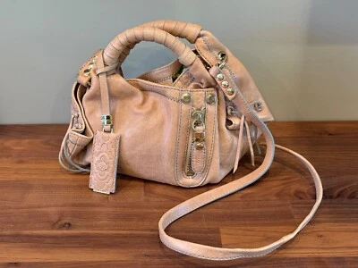 orYANY Heather Beige Petal Leather HE657 Small Med MOTO Crossbody Shoulder Bag - Image 1 of 4