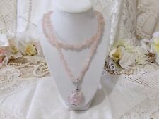 Wire Wrapped Rose Quartz Crystal Pendant Handcrafted Necklace One Of A Kind