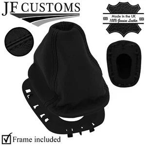 BLACK STITCH TOP GRAIN LEATHER GEAR BOOT +PLASTIC FRAME FOR VOLVO S70 V70 96-00 - Picture 1 of 4