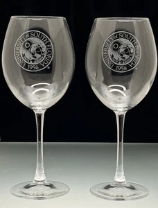 2 University of South Florida 19 oz. Wine Glasses - Picture 1 of 4