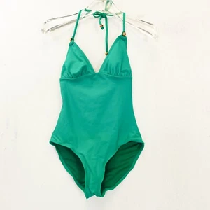 Green One Piece Swimsuit XS Swim Beach Halter Cheeky Bathing Suit Old Navy - Picture 1 of 10