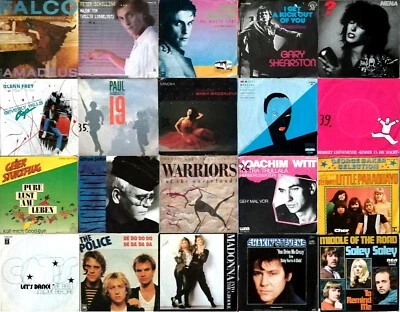 20 Vinyl 7“ Singles, (Rock, Pop, Mainstream, Elektronik), sehr guter Zustand - Bild 1 von 4