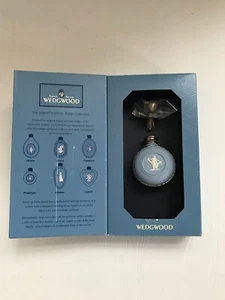 WEDGWOOD BLUE JASPERWARE ROUND SCENT BOTTLE BOXED IN EXCELLENT CONDITION. - Picture 1 of 4