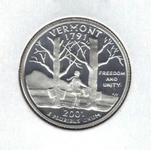 Nice 2001 S Silver Vermont Quarter in Proof - .79 Ship - Picture 1 of 2