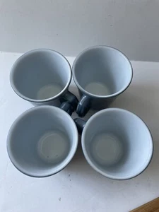 Lot of 4 VTG Pyrex Coffee Cups Milk Glass Slate Blue Corning D Handle NY USA☕️ - Picture 1 of 12