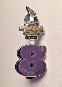 New Hard Rock Hotel & Casino 2012 Tampa 8th Anniversary Pin Purple/Black Guitar  - Picture 1 of 3