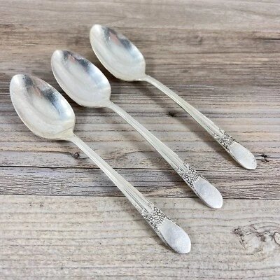 Wm Rogers International BELOVED Silverplate 1940 Eagle Star - 3 cucharaditas Foto 1 de 4